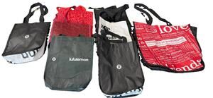 Lululemon Reusable Shopping Tote Bags Lot of 7 Lunch Bags Small Medium Used